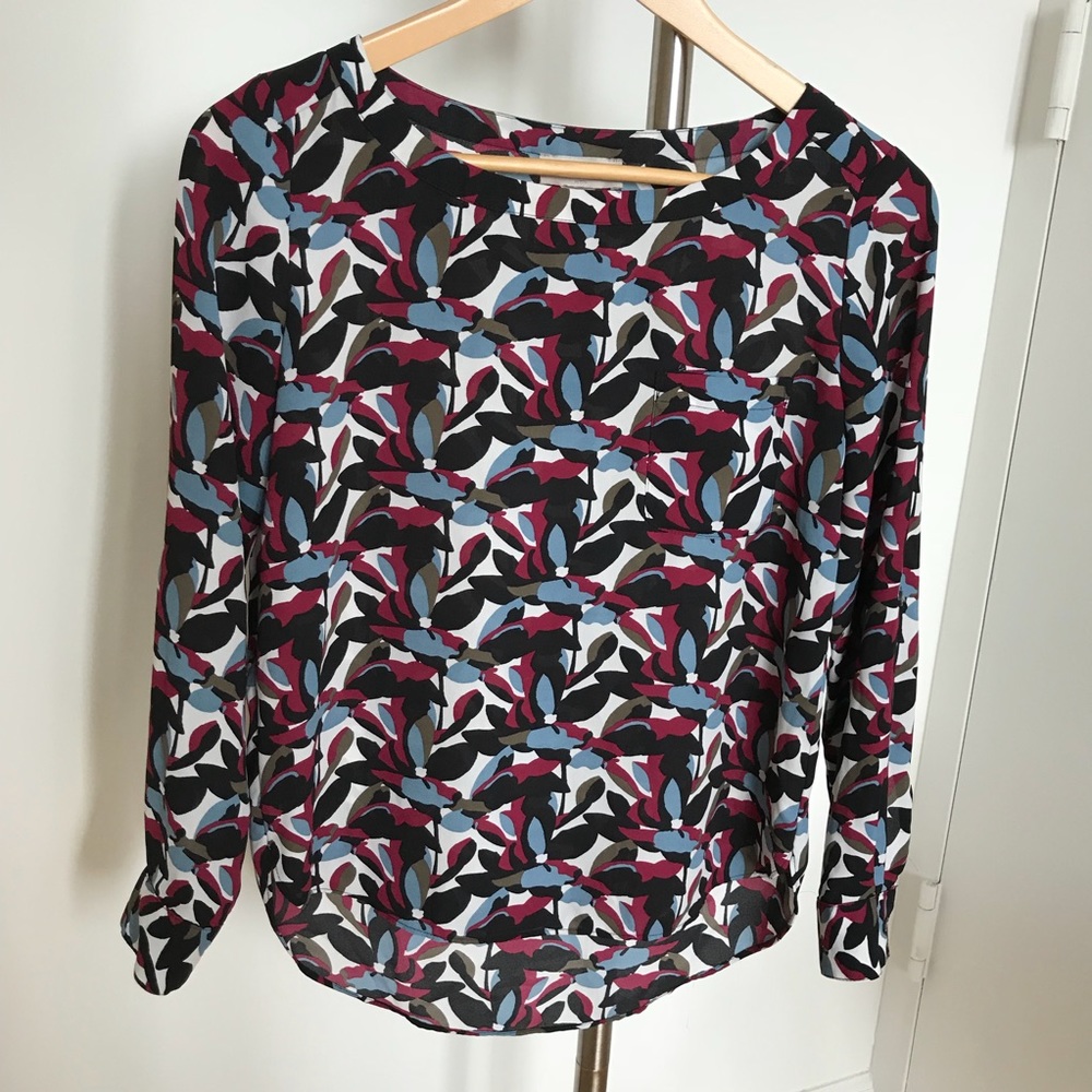 Flowery long sleeved blouse